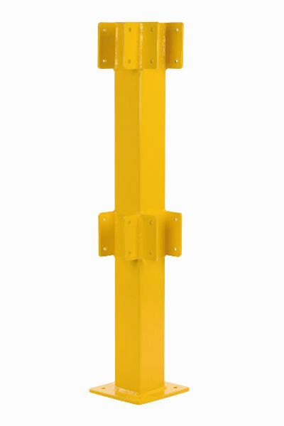 CRASH STOP Eckpfosten Sicherheitsgeländer, H 1000 mm, verzinkt und beschichtet, PW+100