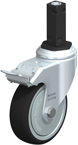 Blickle LKRA-PATH 101K-11-FI-FK-EV13 Apparate-Lenkrolle mit Expander & Feststeller, Thermoplastisches Polyurethan, Grau, 848811