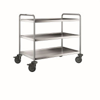 Produktbild von B.PRO SW 10 X 6-3 BASIC Servierwagen aus rostfreiem Edelstahl mit Kunststoffrollen, 573488 B.PRO SW 10 X 6-3 BASIC Servierwagen aus rostfreiem Edelstahl mit Kunststoffrollen, 573488