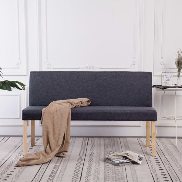 vidaXL Sitzbank 139,5 cm Dunkelgrau Polyester, 281334, 8719883569383