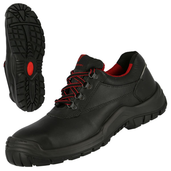 NITRAS POWER STEP, S3 HRO SRC Sicherheitshalbschuhe, strapazierfähiges Vollleder, schwarz, Größe: 50, VE: 10 Paar, 7210-50