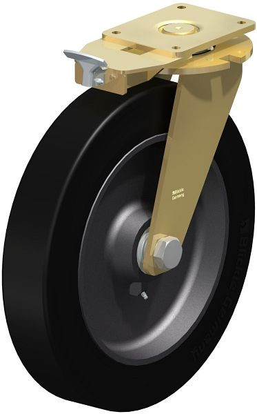 Blickle LS-GEV 520K-RI4 Stahlgeschweißte Schwerlast-Lenkrolle, schwere Drehkranz-Ausführung, Elastik-Vollgummi, Schwarz, 738496