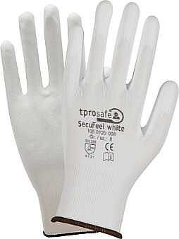 tprosafe Feinstrickhandschuh SecuFeel® weiß, Größe 8, VE: 12 Paar, tp.1050120008