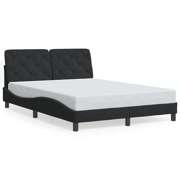 vidaXL Bettgestell mit Kopfteil Schwarz 120x200 cm Samt, 3207913
