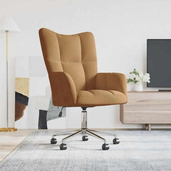 vidaXL Relaxsessel Braun Samt, elegant, schick, moderne Note, 328169