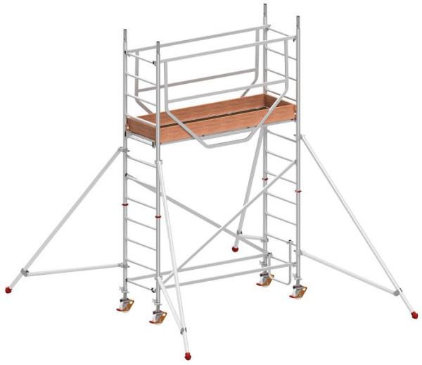 HYMER Fahrgerüst ADVANCED SAFE-T nach DIN EN 1004, Modul 1 + KIT + Auslegersatz, Rahmenteilbreite 0,72 m, Bühnenlänge 2,08 m, Reichhöhe 4,25 m, 707504