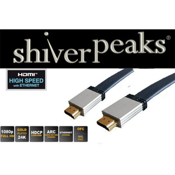 shiverpeaks PROFESSIONAL HDMI Stecker auf HDMI Stecker, Metall-Stecker, vergoldete Kontakte, FLACHKABEL, ULTRA HD, 3D, HEAC, 0,05m, 77470-0.5-SPP-FLAT