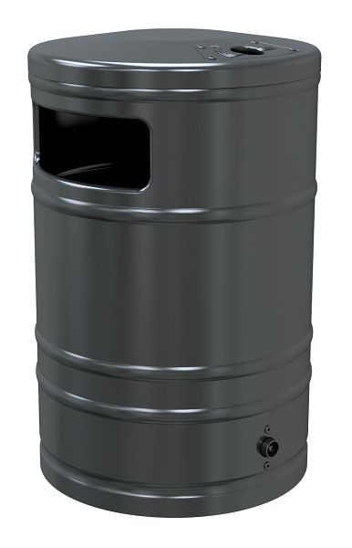 Schake Abfallbehälter 40l mit Ascher, Ø 340mm Höhe 530mm, mit 2 seitlichen Einwurföffnungen, 4024B