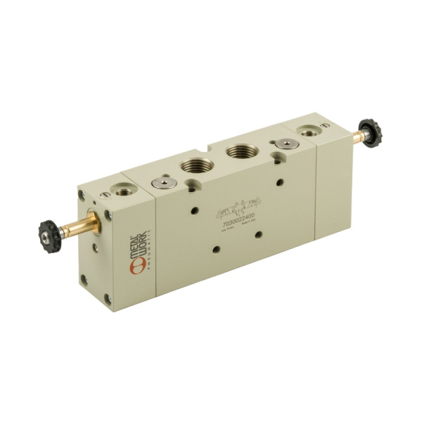 Metal Work 5/3-Wegeventil, elektropneumatisch, Steuerluftzufuhr extern, Mitte geschlossen,G 1/2, 147132