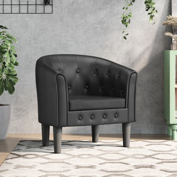 vidaXL Clubsessel Schwarz Kunstleder, 356457, 8720845436292