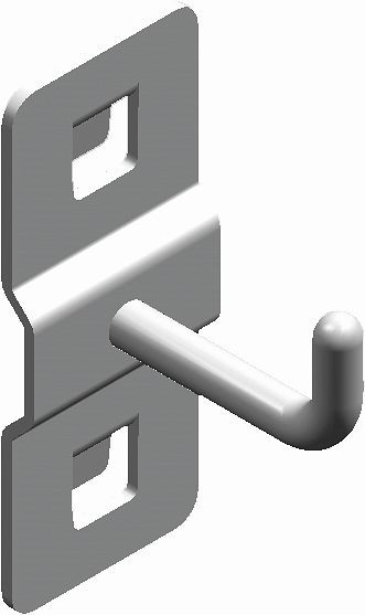 Kunzer Einzelhaken für Rückwandlochung 10 mm x 10 mm, WES1714.1