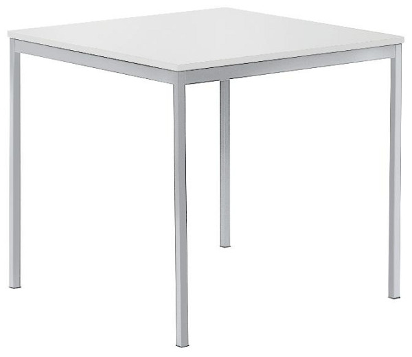 Deskin Besprechungstisch LINE, Platte Dekor Weiß, Gestell Alusilber RAL 9006, B 800 x T 700 x H 720 mm, 289440