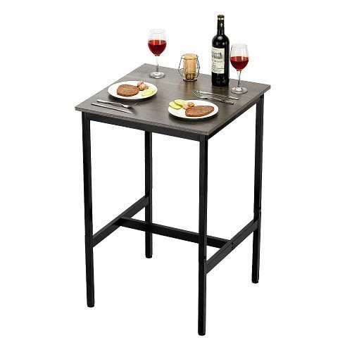 VEVOR Bartisch Bistrotisch Kneipentisch Metallrahmen, 610x610x914 mm, rustikales Braun & Schwarz für Partys Pubs Cafés, JXBTZJXBTZW2QO1PV001V0