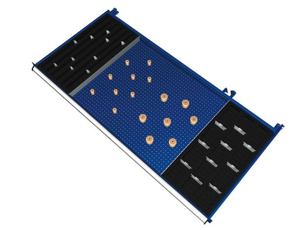 KLW Einteilungsmaterialsatz für Schubladen Fachhöhe 200 bis 400 mm in SMB - Schrank, Schrankgröße 1439 x 750 mm B x T, B07, SMB-B07-165