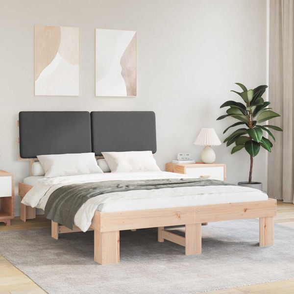 vidaXL Bettgestell mit gepolstertem Kopfteil Dunkelgrau 120 x 190 cm, 877365