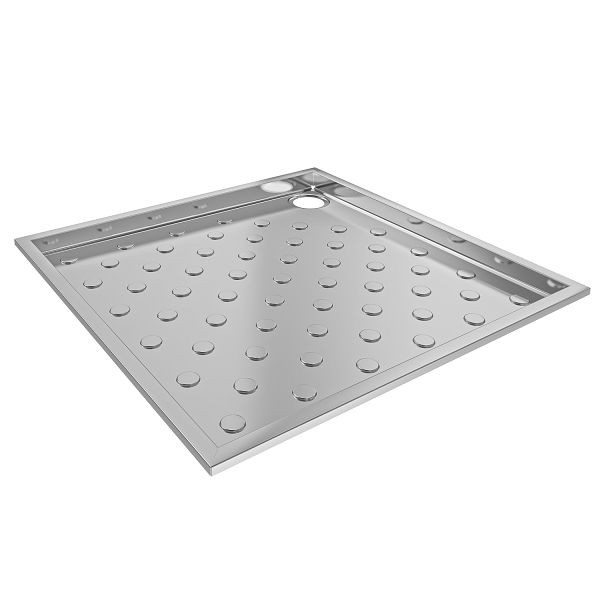 KWC Duschwanne, CAMPUS, Edelstahl, 900x59x900 mm, Bodenmontage, 2030068014