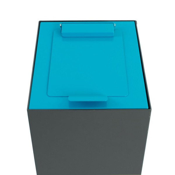 STEIN HGS Top mit Klappendeckel für modulare Abfalltrennanlage, 60 Liter, blau, 83902.0004