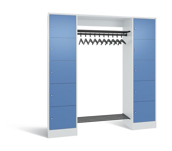 C+P Garderobe Serie 8070, H1950xB1870xT480 mm, Grau/Fernblau, 82710-00 S10315