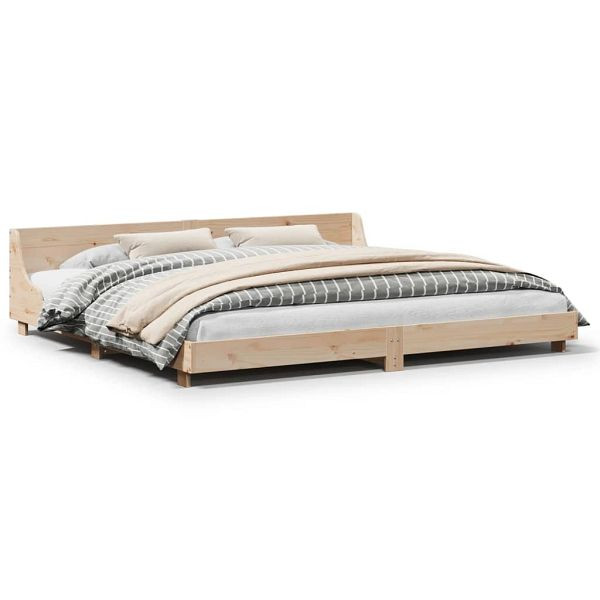vidaXL Massivholzbett mit Kopfteil 200x200 cm Kiefer, 3302267