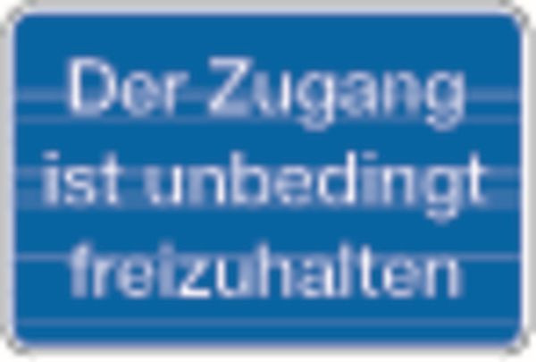 Schilder Klar Grundstücksbeschilderung Zugang freihalten, 300x200x0.45 mm Aluminium geprägt, 445/00