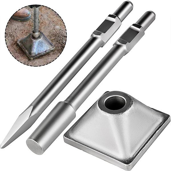 VEVOR Jack Hammer Verdichter 1-1/8" Sechskant Anti Schock Stampferplatte Tampingwelle Shaft Platte Tamper Packer Beton, QJDCYSJHB150X1501V0