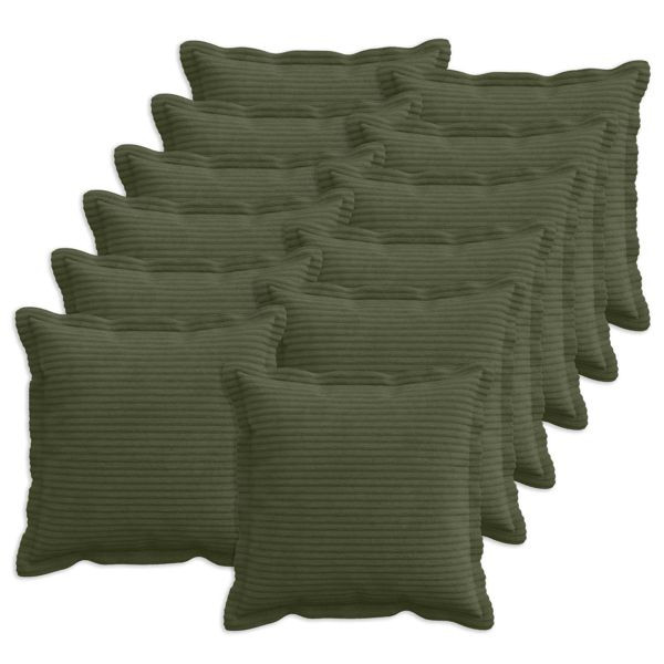 vidaXL Kissenbezug 12 stk. HOUTEN Grün 45 x 45 cm Cord, 918657