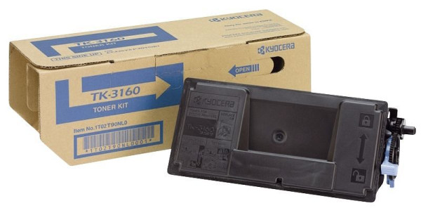 KYOCERA-MITA Original Kyocera Toner-Kit + Resttonerbehälter (02T90NL0,1T02T90NL0,1T02T90NL1,1T02T90NLC,2T90NL0,TK-3160), TK3160K