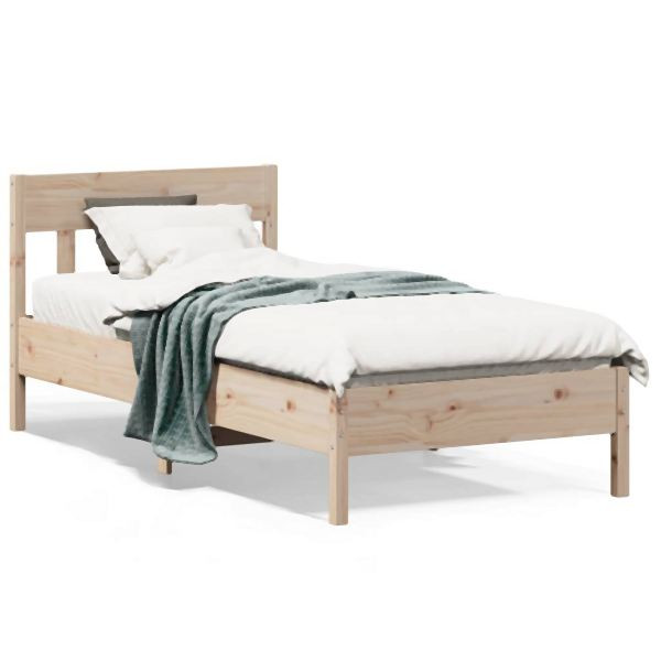 vidaXL Massivholzbett mit Kopfteil 90x190 cm Kiefer, 842674