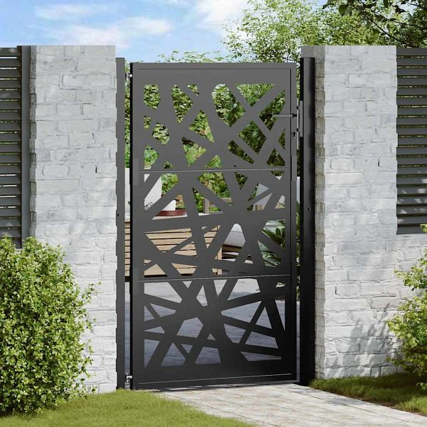 vidaXL Gartentor Schwarz 105x155 cm Stahl Lichtdesign, 4100951