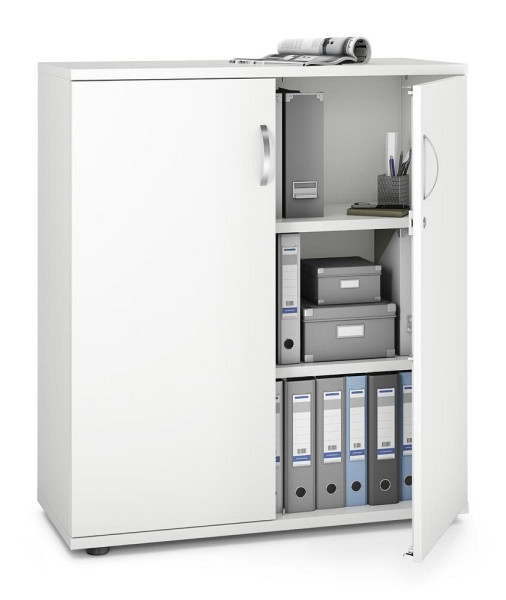 Deskin Flügeltürenschrank MULTI M pro, Dekor: Weiß, BxHxT: 1000 x 1140 x 420 mm, 256535