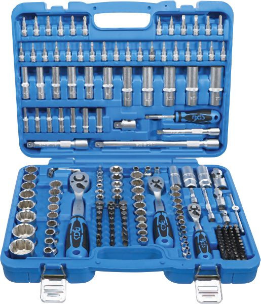 BGS Steckschlüssel-Satz Zwölfkant, Antrieb 6,3 mm (1/4") / 10 mm (3/8") / 12,5 mm (1/2"), 192-teilig, 2286