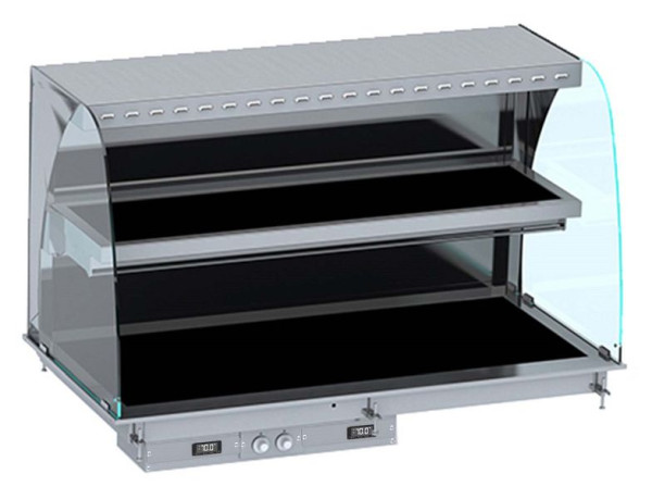 CombiSteel Einbau Wandmodell Wärmevitrine Keramik Rund - Schwarz 5/1, 7495.0430