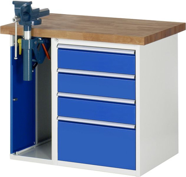 RAU Werkbank Serie 7000 - Modell 7510-2, B1000 x T700 x H890 mm, Systemunterbau B1000 x T650 x H850 mm, 03-7510A2-107B4M.11
