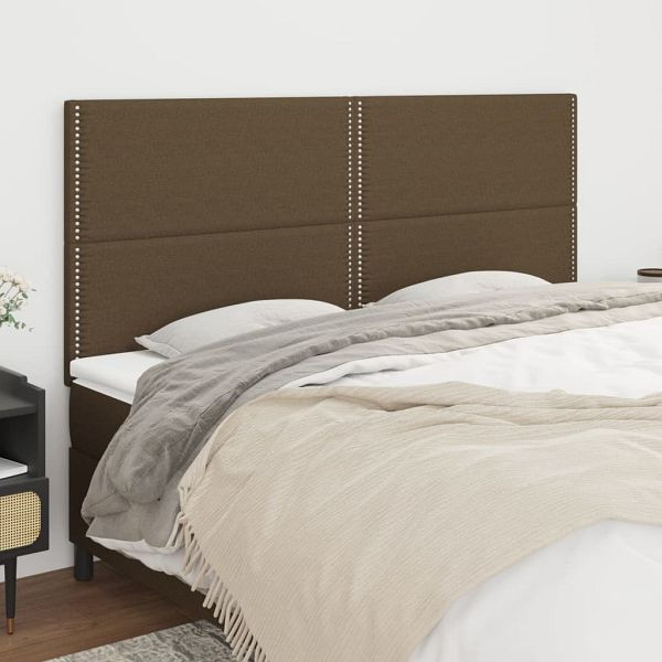 vidaXL Kopfteile 4 Stück Dunkelbraun 90x5x78/88 cm Stoff, 3116209
