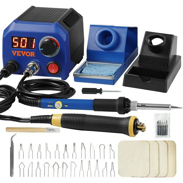 VEVOR Professionelles Holzbrenner Werkzeug Brandmalerei, Brandmalerei-Set mit Dual-Stift & Dual-Anschluss Brandmalgerät, GYLHJSDKSXXJEEJ25V2