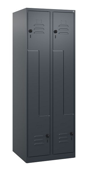 C+P Z-Spind Classic PLUS, 4 Abteile, 1700x600x500mm, 7016/7016, Drehriegel, 0800037-204 S10026