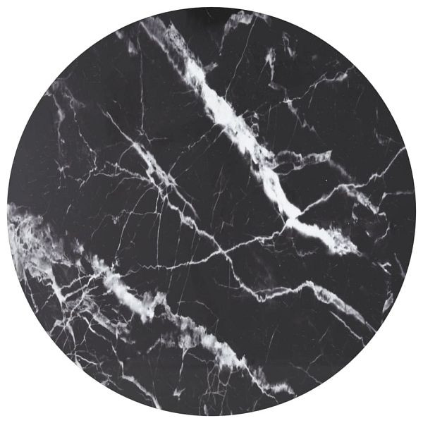 vidaXL Tischplatte Schwarz Ø80x1 cm Hartglas in Marmoroptik, 322266