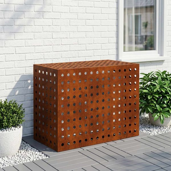 vidaXL Klimaanlagenabdeckung Rostoptik 110 x 50 x 80 cm, 8014142
