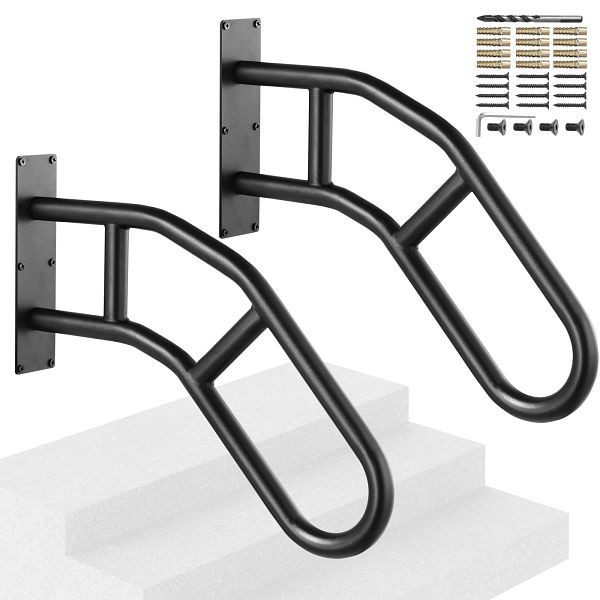 VEVOR 2x Geländer Treppengeländer Handlauf Treppe 737mm Wandmontage 1–3 Stufen, CXSBSHS29IN2PB8MPV0