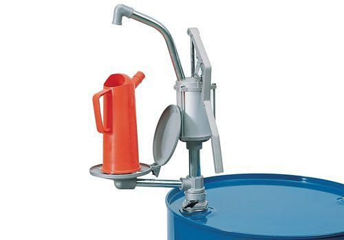 DENIOS Manuelle Handhebelpumpe Alu, für Mineralölprodukte + Frostschutzmit, Schwenkarm, 157298