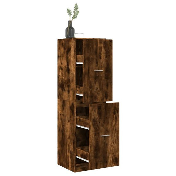 vidaXL Apothekerschrank Räuchereiche 40x41x144,5 cm Holzwerkstoff, 3309640