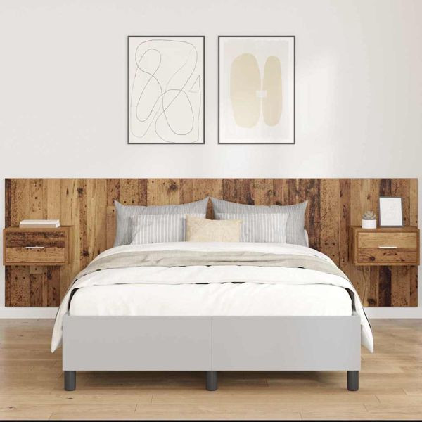 vidaXL Kopfteil mit Schrank mit Schubladen 3 pcs Altholz Holzwerkstoff, 3415742