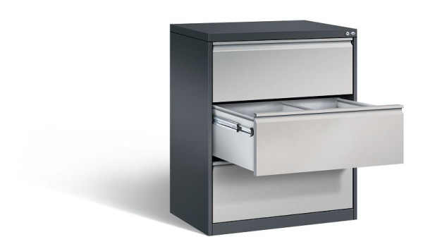 C+P Hängeregistraturschrank Acurado, H1045xB787xT590mm, Farbe: Schwarzgrau / Weißaluminium, Griffleiste, 12923-312 S10014