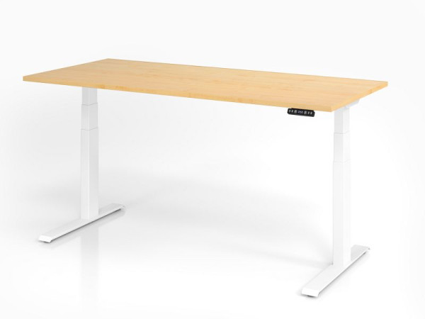 Hammerbacher Schreibtisch XDKB19, 180 x 80 cm, Platte: Ahorn, 25 mm dick, ABS-Dickkante, Rechteckform, Weiß, VXDKB19/3/W