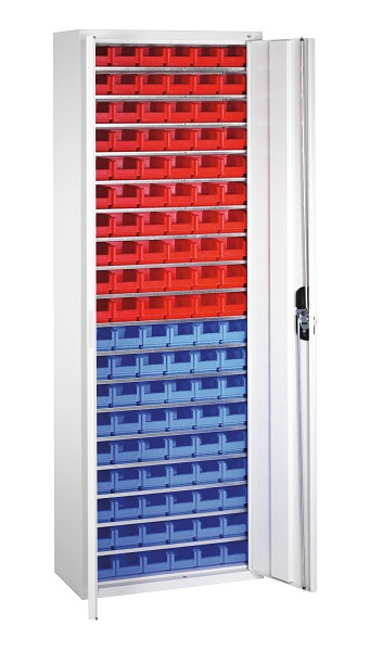 C+P Magazinschrank Serie 13, H1980xB700xT300mm, 7035/7035, Einlegeböden 18, 133113-23 S10129