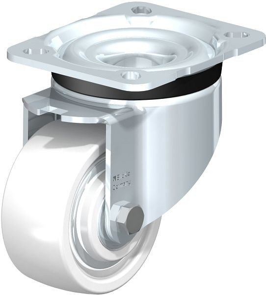 Blickle LK-SPO 80K-FA Stahlblech-Lenkrolle, schwere Ausführung, mit Anschraubplatte, Polyamid, Weiß, 852831