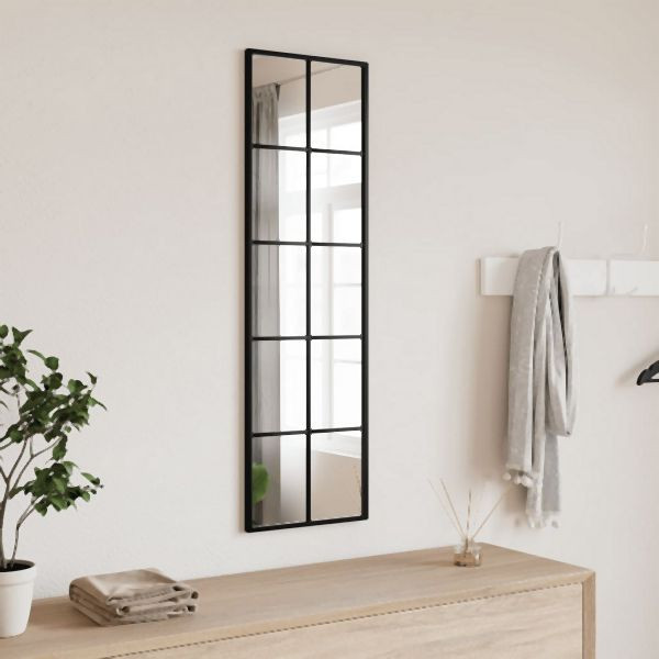 vidaXL Wandspiegel Schwarz 30x100 cm Rechteckig Eisen, 358643