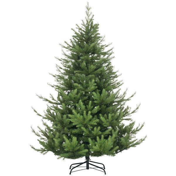 HOMCOM Weihnachtsbaum, Kunsttanne, realistisches Aussehen, schneller Aufbau, Kunststoff, Grün, 136 x 136 x 180cm, 830-534V00GN