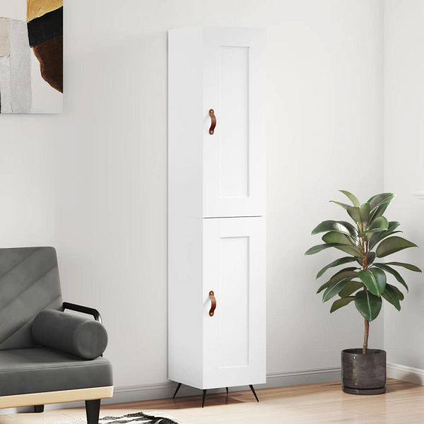 vidaXL Highboard Hochglanz-Weiß 34,5x34x180 cm Holzwerkstoff, 3200427