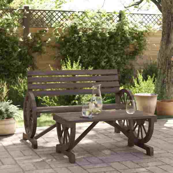vidaXL 2-tlg. Garten-Lounge-Set Massivholz Tanne, 365106
